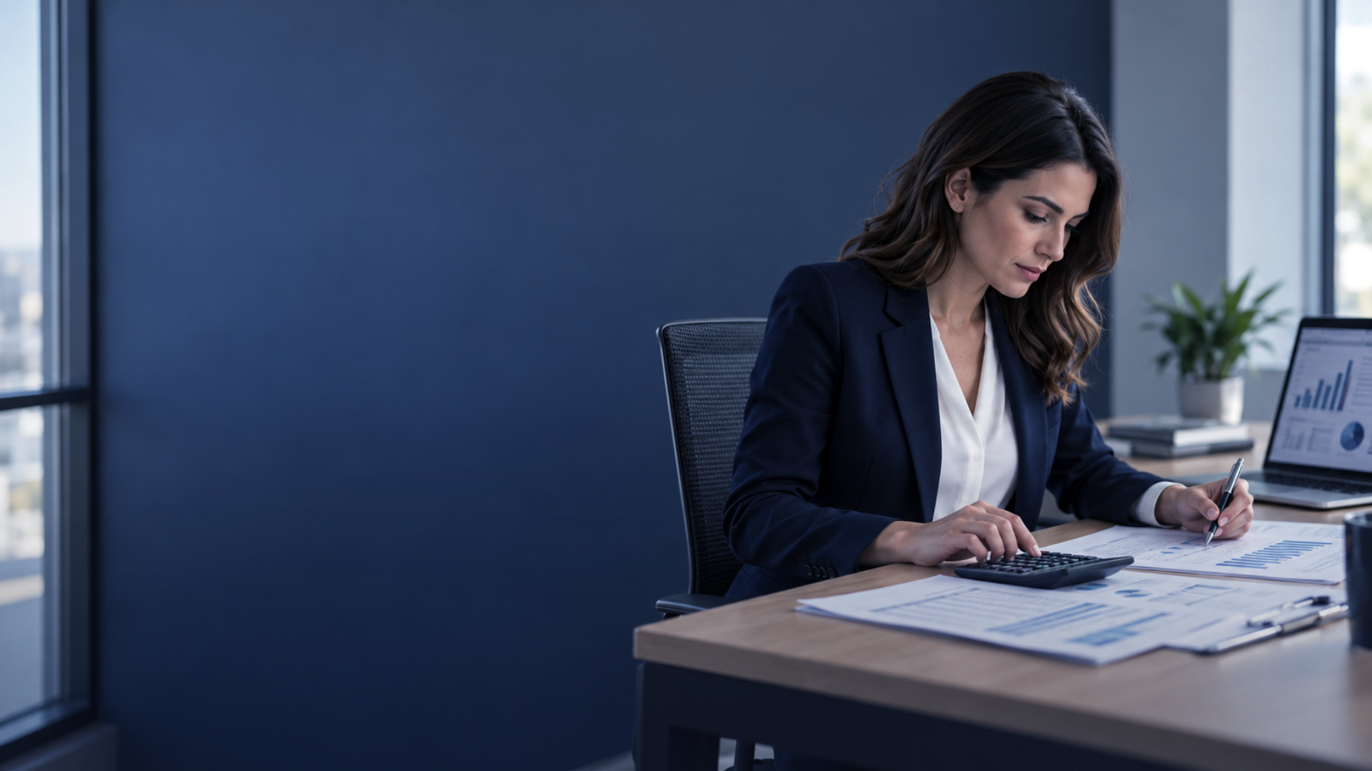 Property manager reviewing rental income and owner statements