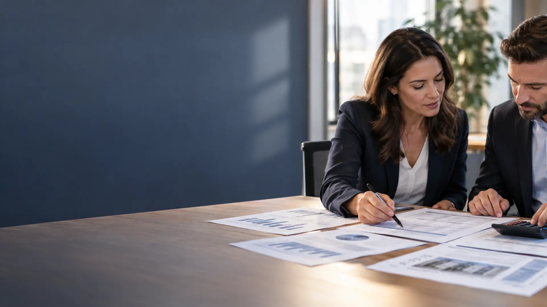 Property management accountant reviewing property-level financial statements